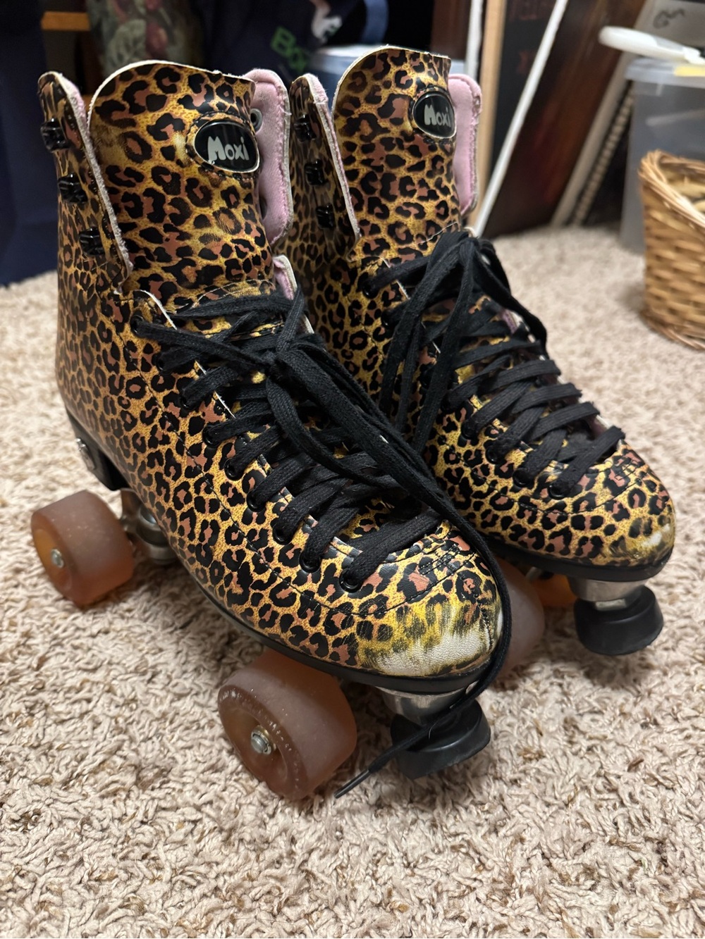 Moxi Ivy Leopard Print Roller Skates